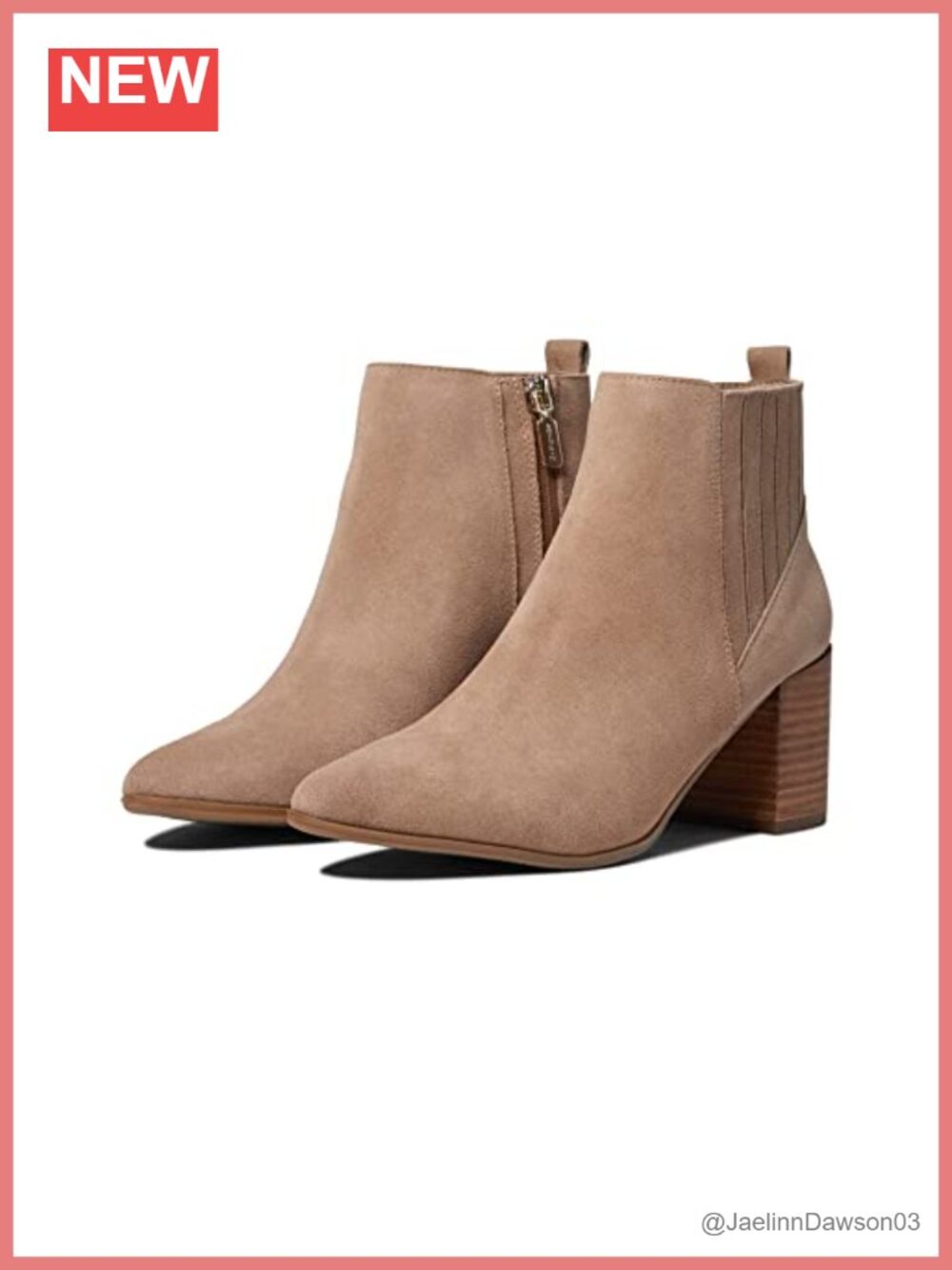 Waterproof Suede Ankle Bootie Pointed Toe Stacked Heel Casual